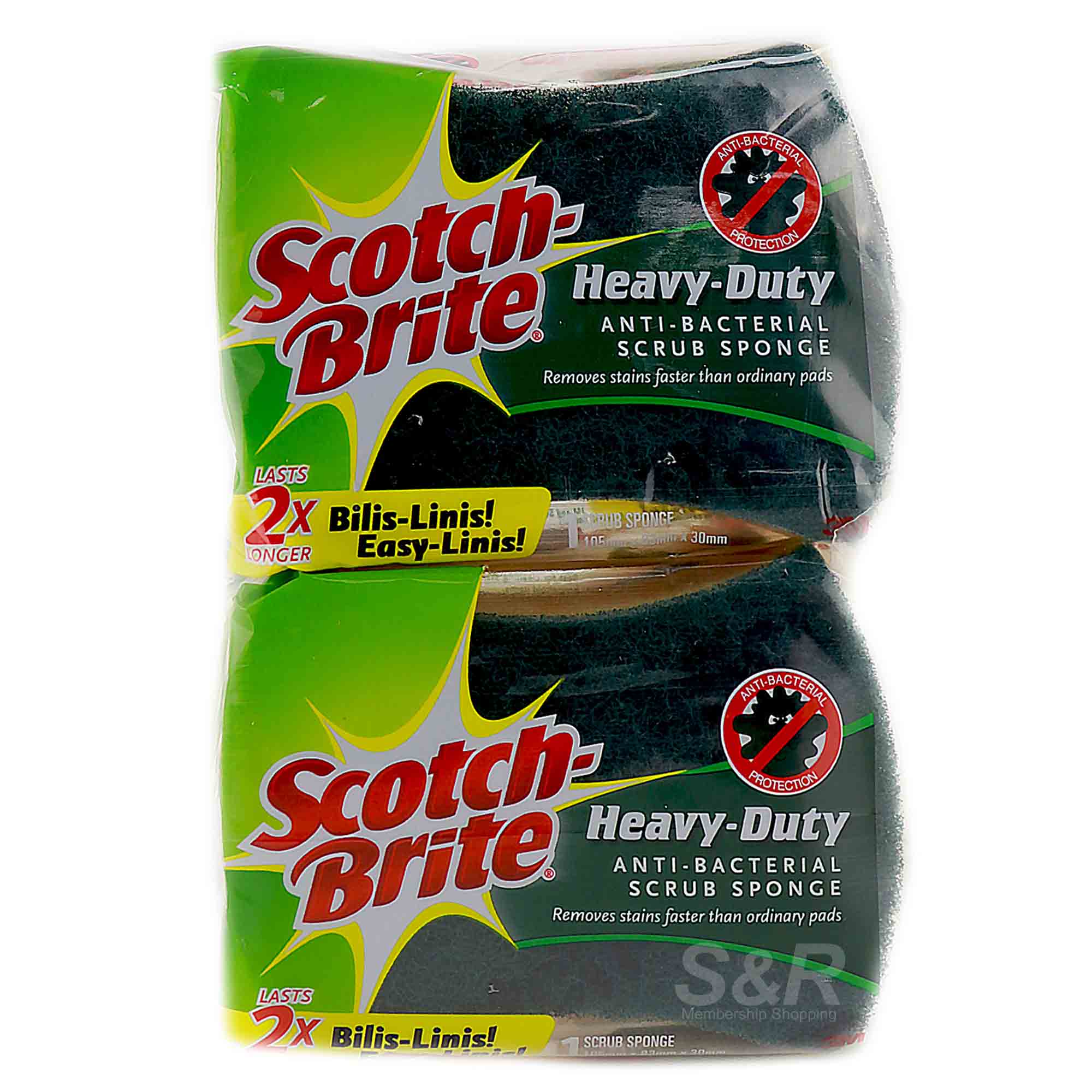 Scotch-Brite Heavy Duty Antibacterial Scrub Sponge 4pcs Scotch-Brite Heavy Duty Antibacterial Scrub Sponge 4pcs